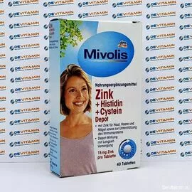 Zink + Histidin + Cystein Depot Препарат цинка, с гистидином и цистеином, 40 шт, Германия