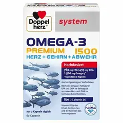 Doppelherz Omega-3 Premium 1500 Доппельгерц Омега-3 Премиум, 60 капсул, Германия