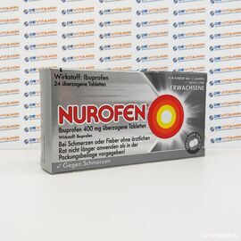 Nurofen Ibuprofen 400 mg Нурофен жаропонижающий и болеутоляющий , 24 шт, Германия