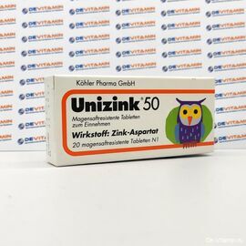 Unizink 50 Препарат Цинка, 20 шт, Германия