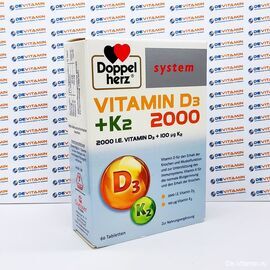 Doppelherz Vitamin D3 + K2 2000 Доппельгерц Витамин Д3 и К2 2000, 60 капсул, Германия
