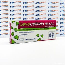 Levocetirizin Hexal 5 mg Левоцетиризин 5 мг от аллергии, 18 шт, Германия