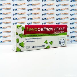 Levocetirizin Hexal 5 mg Левоцетиризин 5 мг от аллергии, 50 шт, Германия