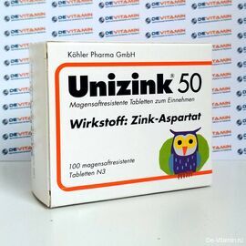 Unizink 50 Препарат Цинка, 100 шт, Германия