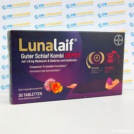 Lunalife Луналайф Хороший сон с 1,9 мг мелатонина, 30 таблеток, Германия