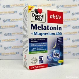 Doppelherz Melatonin + Magnesium 400, Доппельгерц мелатонин и магний, 30 штук