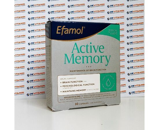 Efamol Active Memory Эфамол Активная Память, капсулы, 30 шт, здоровая работа мозга, ВеликобританияEfamol Active Memory Эфамол Активная Память, капсулы, 30 шт, здоровая работа мозга, Великобритания