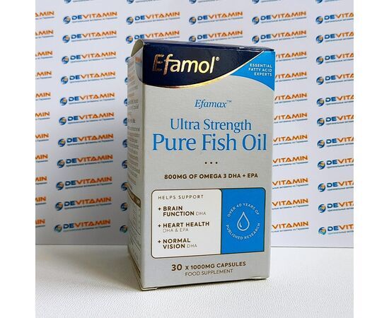 Efamol Ultra Strength Pure Fish Oil Эфамол Ультра здоровье мозга, 30 капсул, Великобритания