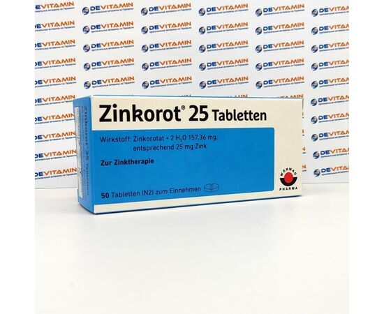 Zinkorot 25 Tabletten Препарат цинка Цинкорот 25, 50 шт, Германия