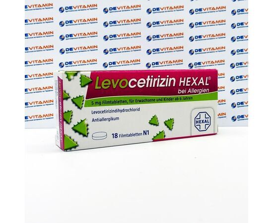 Levocetirizin Hexal 5 mg Левоцетиризин 5 мг от аллергии, 18 шт, Германия