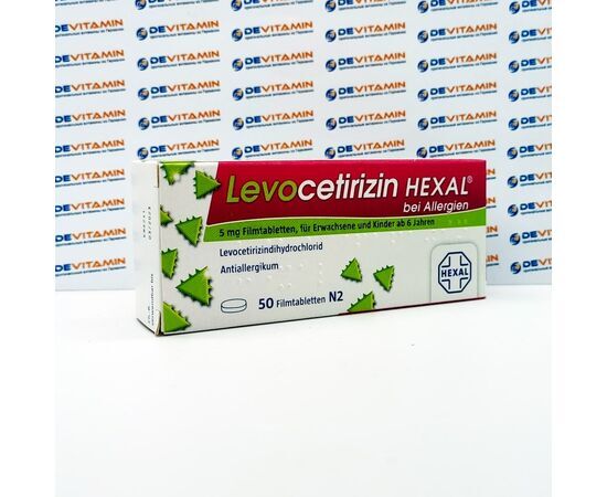Levocetirizin Hexal 5 mg Левоцетиризин 5 мг от аллергии, 50 шт, Германия