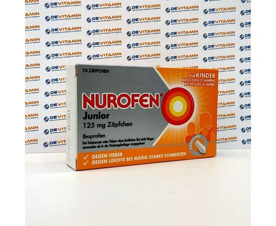 Nurofen Junior 125 mg Нурофен для детей от 2 лет, 10 свечей, Германия