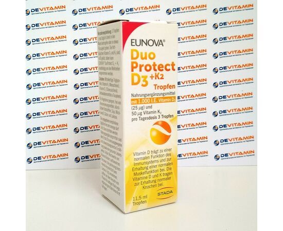 EUNOVA DuoProtect D3 Витамины D3 и К2 , 50 мг, Германия