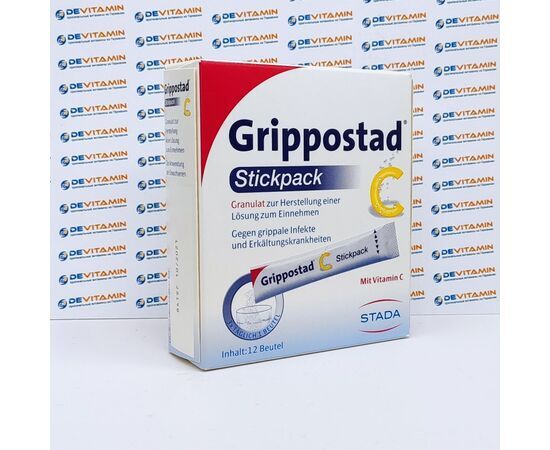 Grippostad Гриппостад от простуды с витамином С, 12 саше, Германия