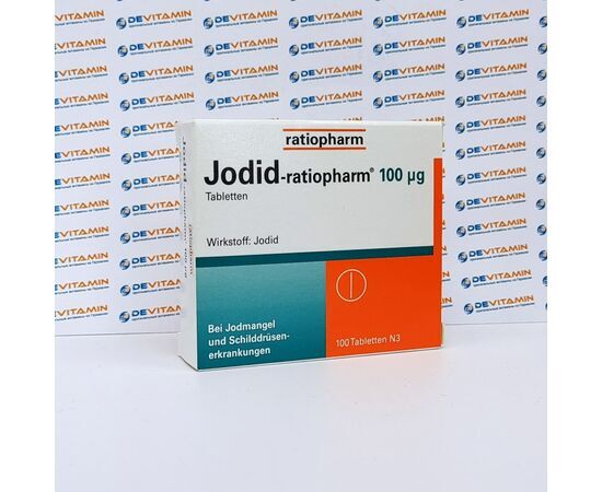 Jodid ratiopharm Йод 100 мг, 100 таблеток, Германия