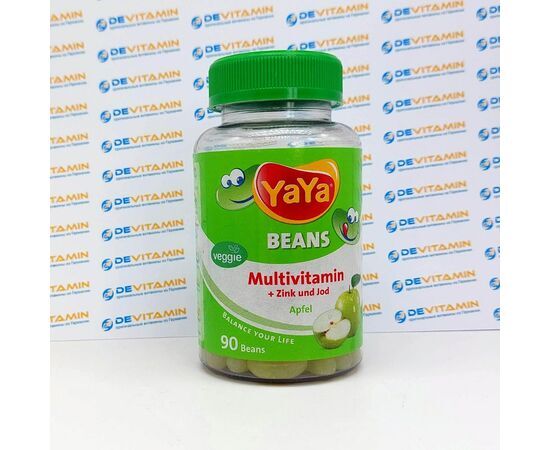 YaYa Beans Multivitamin Мультивитамины с цинком и йодом, яблоко, 90 шт, Германия