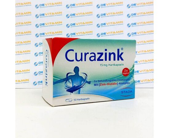 Curazink 15 mg Курацинк 15 мг препарат цинка, 50 капсул, Германия