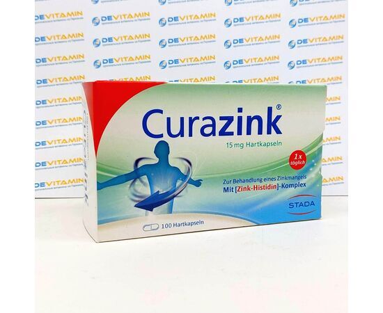 Curazink 15 mg Курацинк 15 мг препарат цинка, 100 капсул, Германия