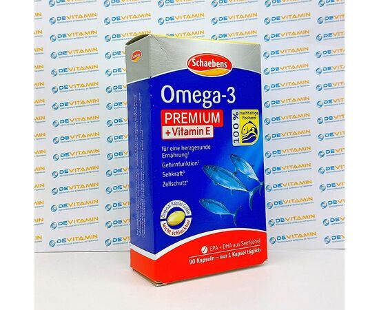 Omega 3 Kapseln Капсулы Омега-3 Премиум + витамин Е, 90 капсул, Германия