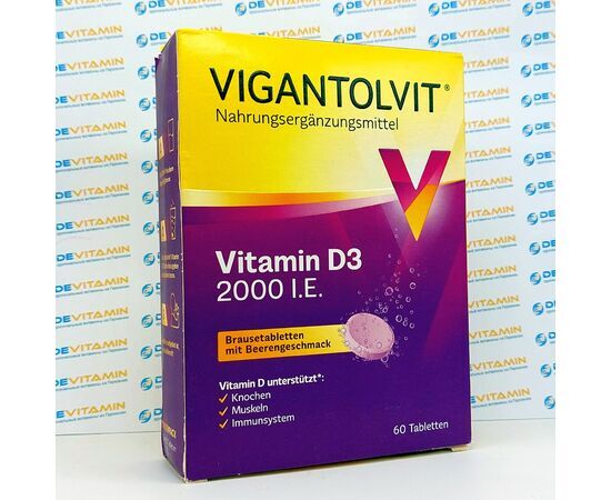 Vigantolvit 2000 I.E., Вигантолвит 2000 ед 60 шипучих таблеток, витамин D3, Германия