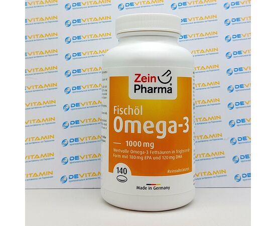 Zein Pharma Omega-3 Омега рыбий жир, 1000 мг, 140 капсул, Германия