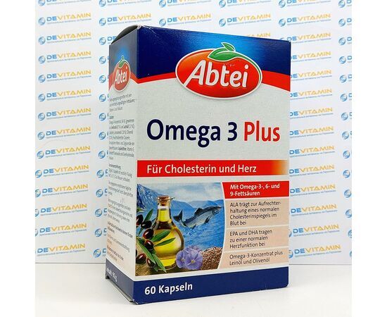 Abtei Omega 3 Plus Омега-3 с витамином Е, 60 капсул, ГерманияAbtei Omega 3 Plus Омега-3 с витамином Е, 60 капсул, Германия