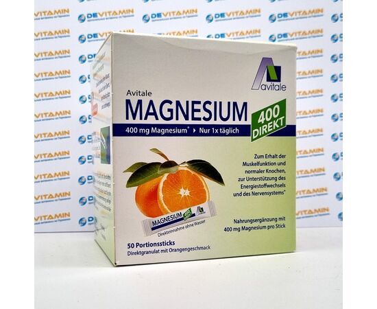 Avitale Magnesium Магния цитрат 400 мг, 50 стиков, Германия
