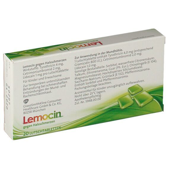 Леденцы от боли в горле Lemocin, 20 шт