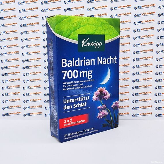 Kneipp Baldrian Nacht Раствор валерианы 700 мг, 30 капсул, Германия
