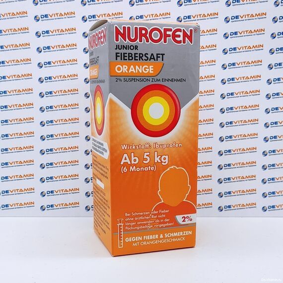 Nurofen Junior40мл Нурофен для детей от 5 кг, 100 мл, Германия