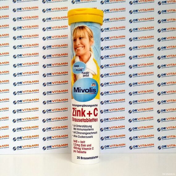 Zink + vitamin C Цинк и витамин С, шипучие таблетки, 20 шт, Германия
