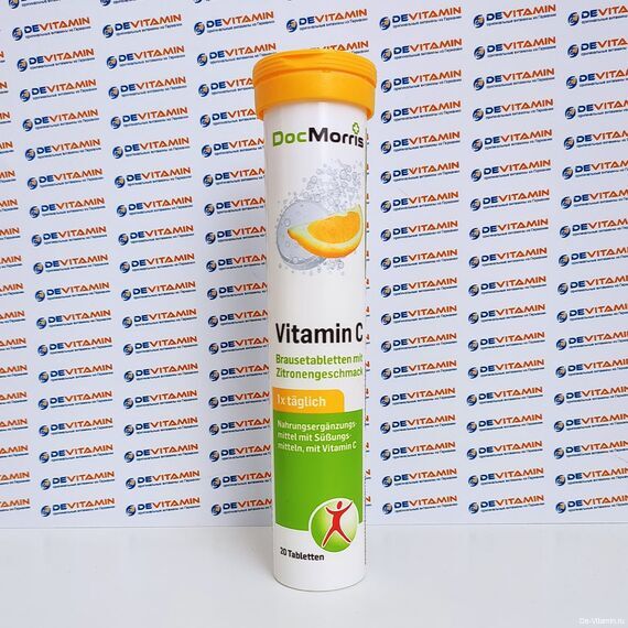 DocMorris Vitamin C Витамин С, шипучие таблетки, 20 шт, Германия