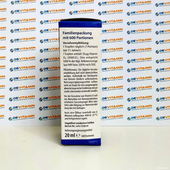 Dr. Jacob´s Vitamin D3 2000 I.E. Витамин Д3 масляный 2000 ед, 20 мл, Германия