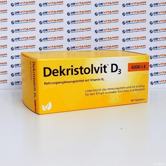Dekristolvit D3 4000 I.E. Декристолвит Д3 4000 М.Е., 90 шт, Германия