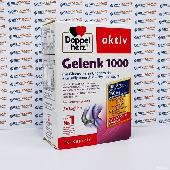 Doppelherz Gelenk 1000 Здоровье опорно-двигательного аппарата, 40 шт, ГерманияDoppelherz Gelenk 1000 Здоровье опорно-двигательного аппарата, 40 шт, Германия
