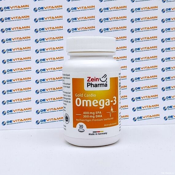 ZeinPharma Omega-3 Gold Cardio Edition Омега-3 Золотая Кардио для сердца, 30 капсул, Германия
