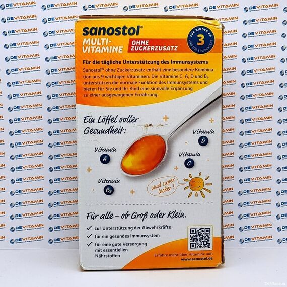 Sanostol Multi-Vitamine Саностол мультивитамины без сахара от 3 лет, 230 мл, Германия