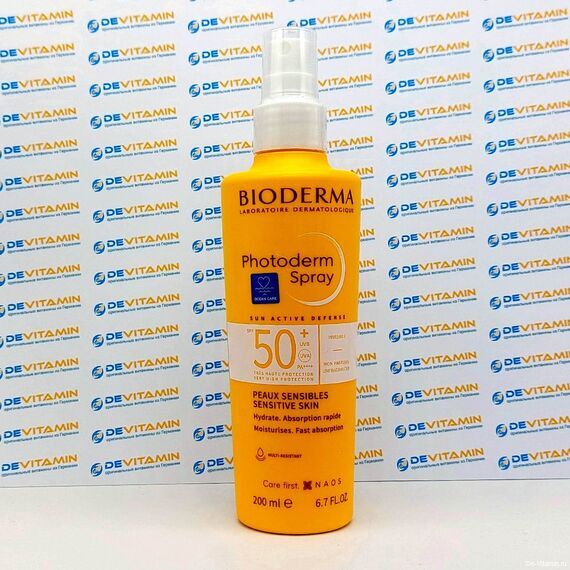 BIODERMA photoderm spray 50+ spf Солнцезащитный спрей SPF 50+, 200 мл, Франция