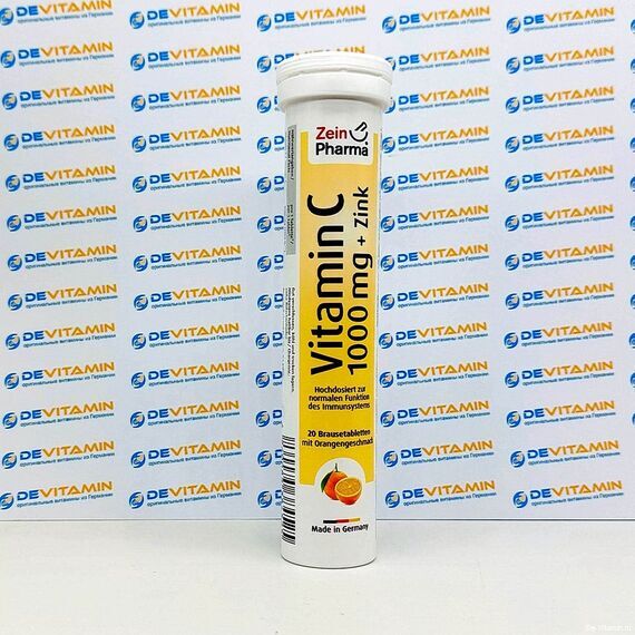 Vitamin C 1000 mg + Zink Витамин С + Цинк 1000 мг, 20 шипучих таблеток, Германия