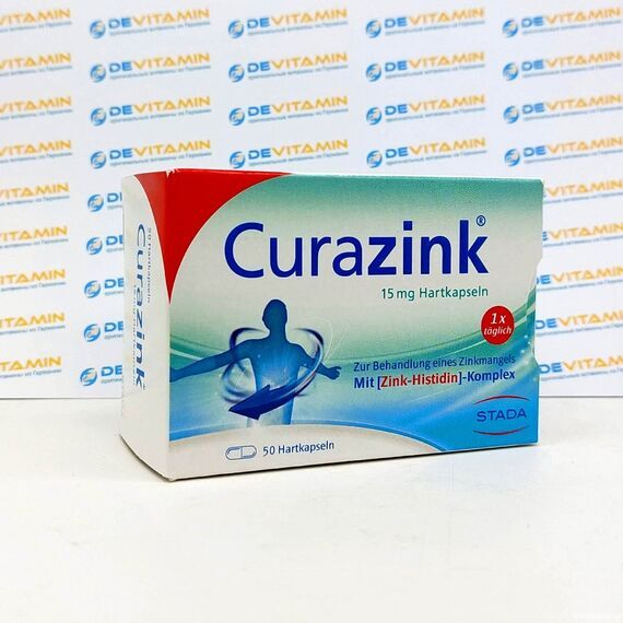 Curazink 15 mg Курацинк 15 мг препарат цинка, 50 капсул, Германия