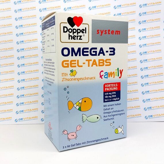 Doppelherz Omega-3 Gel-Tabs Омега-3 в жевательных капсулах, 120 капсул, Германия