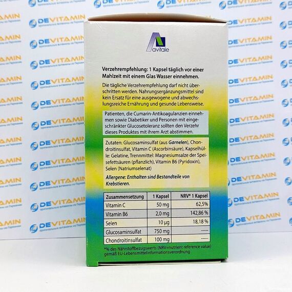 Хондропротектор Avitale глюкозамин с хондроитином для суставов, 180 таб, Германия