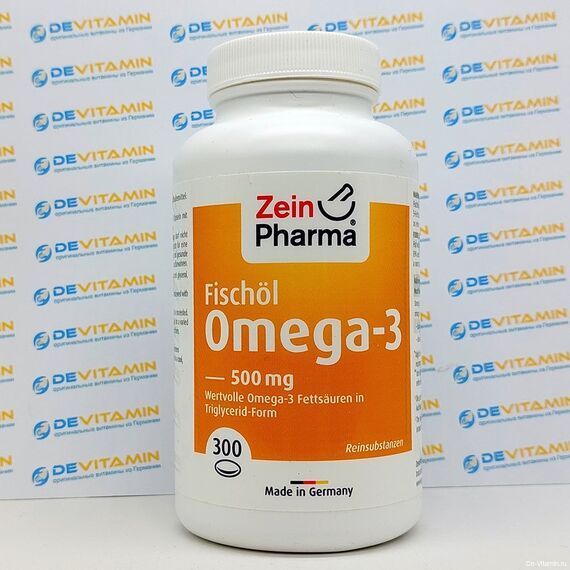 Omega 3 ZeinPharma Омега 3 500 мг, 300 шт, Германия