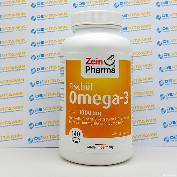 Zein Pharma Omega-3 Омега рыбий жир, 1000 мг, 140 капсул, Германия