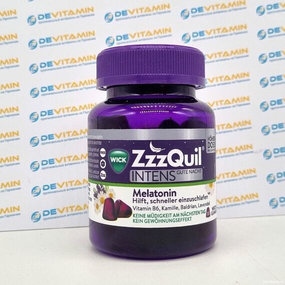Wick ZzzQuil Gute Nacht Intens Препарат при бессонице с мелатонином, 30 шт, Германия