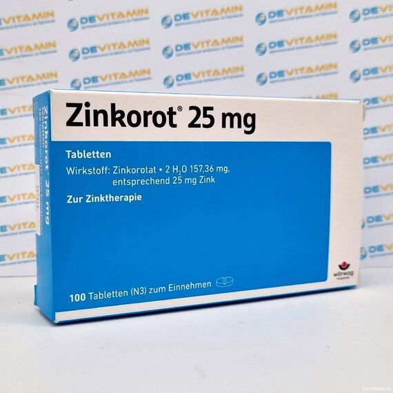 Zinkorot 25 Tabletten Препарат цинка Цинкорот 25, 100 шт, Германия
