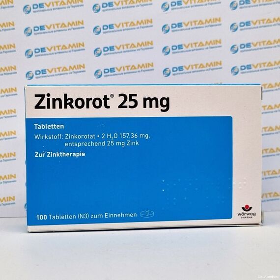 Zinkorot 25 Tabletten Препарат цинка Цинкорот 25, 100 шт, Германия