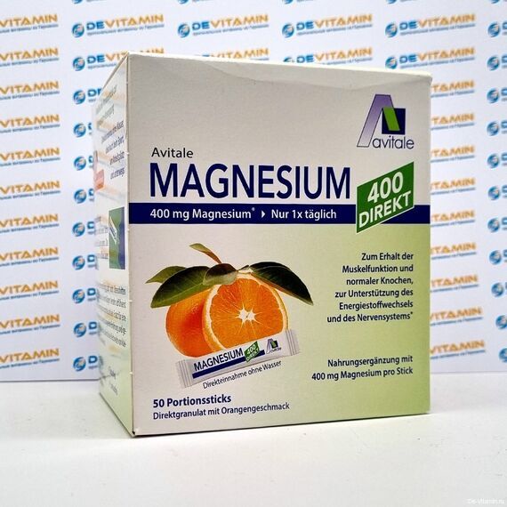 Avitale Magnesium Магния цитрат 400 мг, 50 стиков, Германия