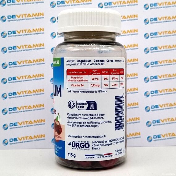 Цитрат магния и витамин B6, вишневый вкус, 45 мишек, Франция