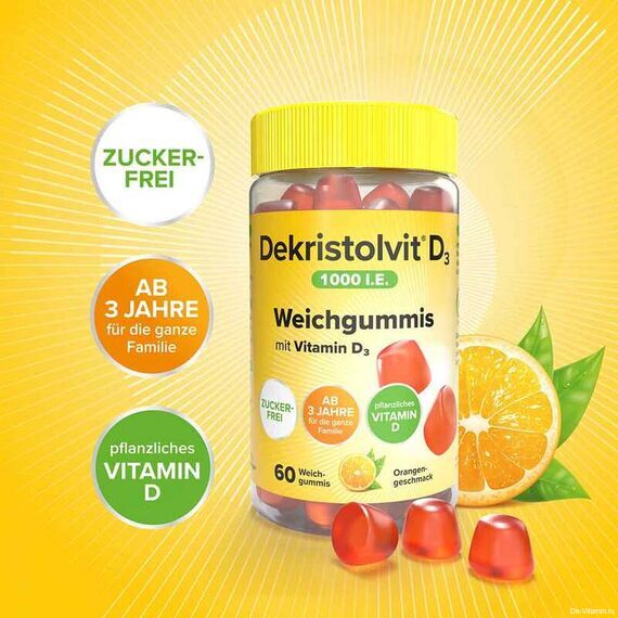 Dekristolvit D3 1000 I.E. Декристолвит Витамин Д3 1000 ед, Германия, 60 штук